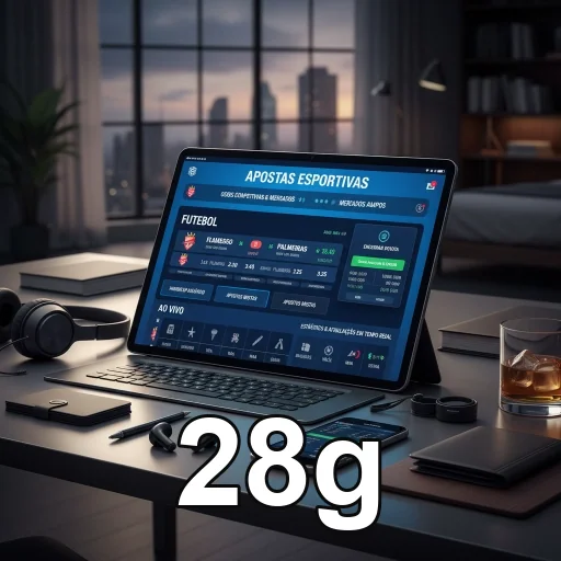 Tela da plataforma 28g no celular com login seguro